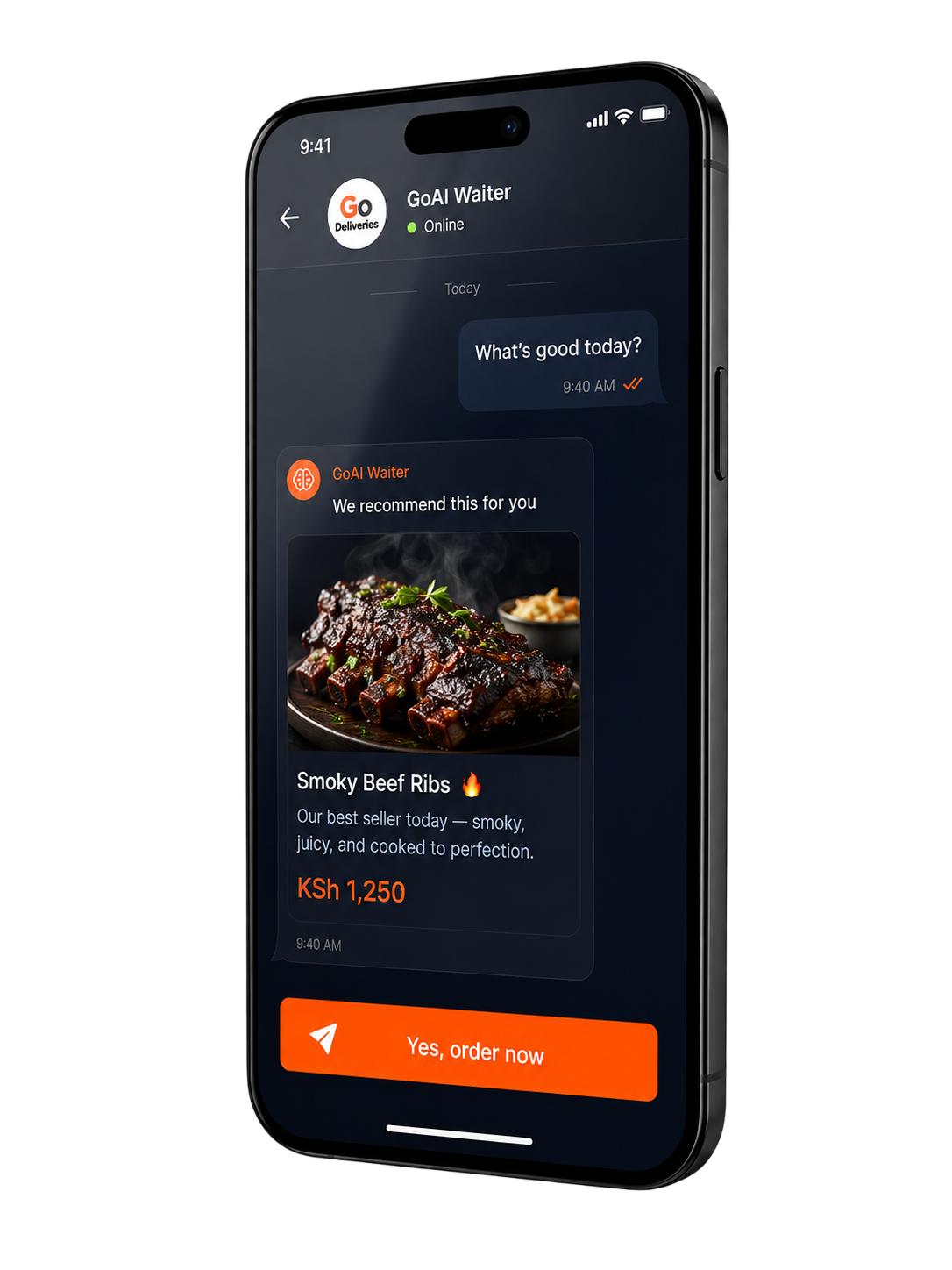 GoAI waiter phone demo